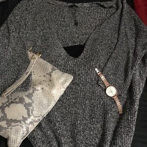 Express v neck oversized sweater